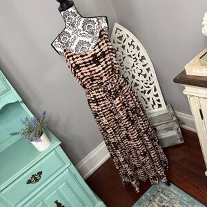 Torrid Challis Tiered Maxi Dress Size 1X Tie Dye Boho Cottage Core Resort Wear